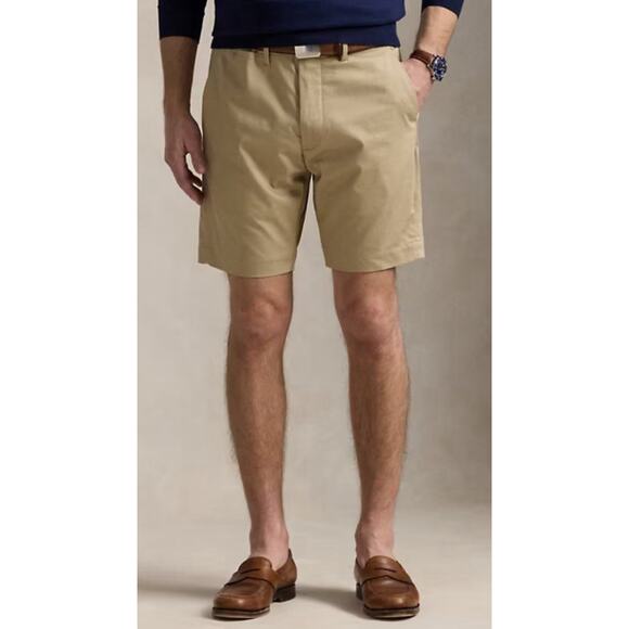 Polo Ralph Lauren Classic Fit Chino Shorts Beige Khaki Mens 36 New Fast Ship